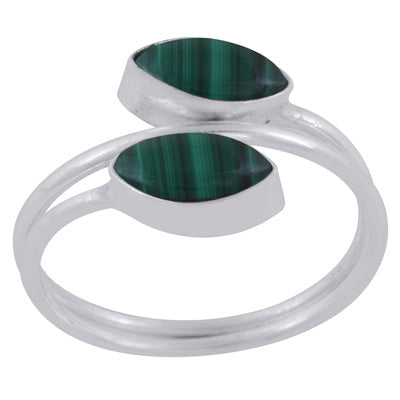 Beautiful Shank Around Malachite Marquise Shape 925 Sterling Solid Silver Ring - R3403397-12