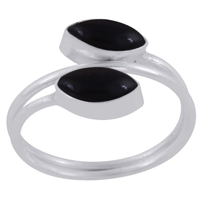 Beautiful Shank Around Black Onyx Marquise Shape 925 Sterling Solid Silver Ring - R3403397-14