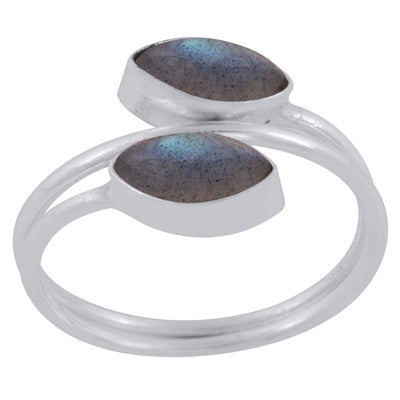 Beautiful Shank Around Labradorite Marquise Shape 925 Sterling Solid Silver Ring - R3403397-5