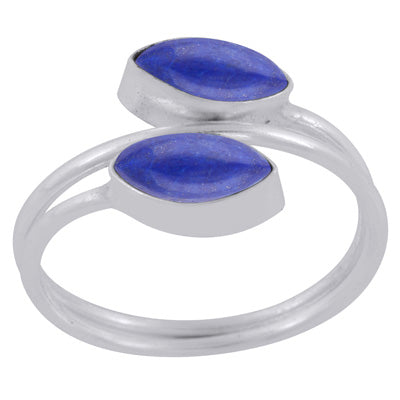 Beautiful Shank Around Lapis Marquise Shape 925 Sterling Solid Silver Ring - R3403397-6