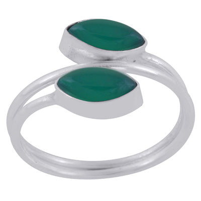 Beautiful Shank Around Green Onyx Marquise Shape 925 Sterling Solid Silver Ring - R3403397-8
