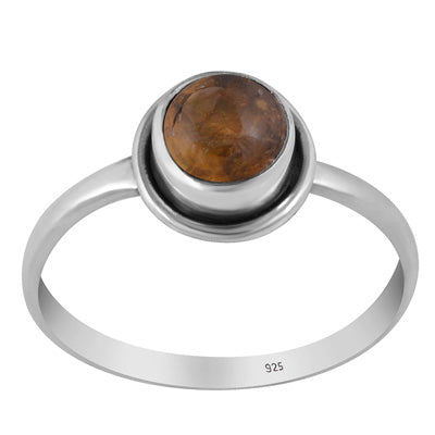 Beautiful Wire Work Around Tourmaline Round Shape 925 Sterling Solid Silver Ring - R3403403-28