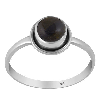 Beautiful Wire Work Around Tourmaline Round Shape 925 Sterling Solid Silver Ring - R3403403-31