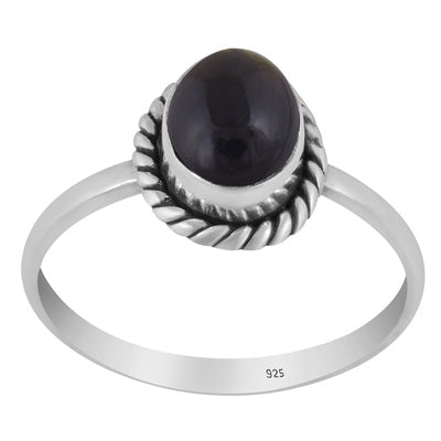 Stunning Twisted Wire Work Around Tourmaline Oval Shape 925 Sterling Solid Silver Ring - R3403404-24
