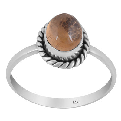 Stunning Twisted Wire Work Around Tourmaline Oval Shape 925 Sterling Solid Silver Ring - R3403404-25