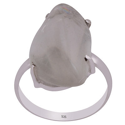 Beautiful Abstract Cut Gemstone Green Amethyst Fancy Shape 925 Sterling Solid Silver Ring - R3403405-26
