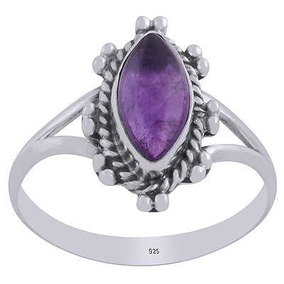 Gorgeous Twisted Wire Work Around Amethyst Marquise Shape 925 Sterling Solid Silver Ring - R3403434-1