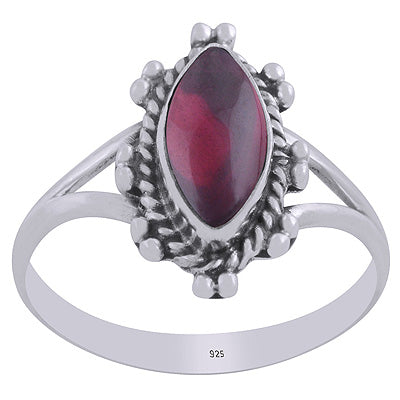 Gorgeous Twisted Wire Work Around Garnet Marquise Shape 925 Sterling Solid Silver Ring - R3403434-2