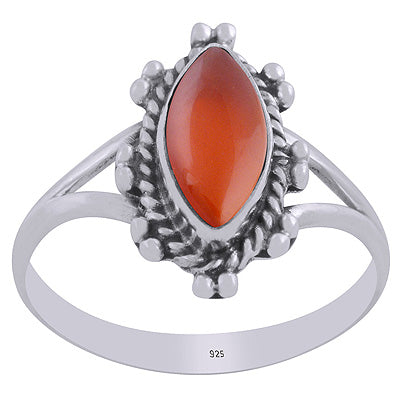Gorgeous Twisted Wire Work Around Carnelian Marquise Shape 925 Sterling Solid Silver Ring - R3403434-7