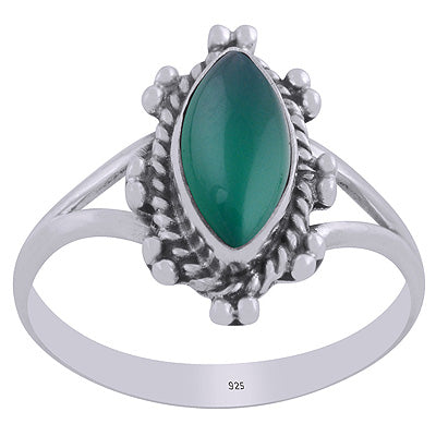 Gorgeous Twisted Wire Work Around Green Onyx Marquise Shape 925 Sterling Solid Silver Ring - R3403434-8