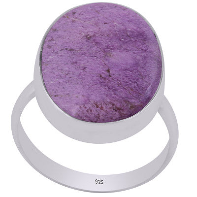 Gorgeous Plain Purpurite Oval Shape 925 Sterling Solid Silver Ring - R3403436-1