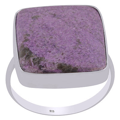 Gorgeous Plain Purpurite Square Shape 925 Sterling Solid Silver Ring - R3403436-10