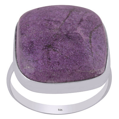 Gorgeous Plain Purpurite Square Shape 925 Sterling Solid Silver Ring - R3403436-11