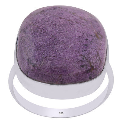 Gorgeous Plain Purpurite Square Shape 925 Sterling Solid Silver Ring - R3403436-12