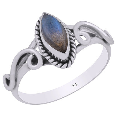 Beautiful Handcrafted Wire Work Around Labradorite Marquise Shape 925 Sterling Solid Silver Rings - R3403449-5