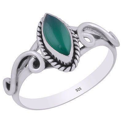 Beautiful Handcrafted Wire Work Around Green Onyx Marquise Shape 925 Sterling Solid Silver Rings - R3403449-8