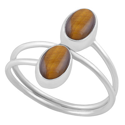 Stunning Shank Design Around Tiger's Eye Oval Shape 925 Sterling Solid Silver Ring - R3403453-11