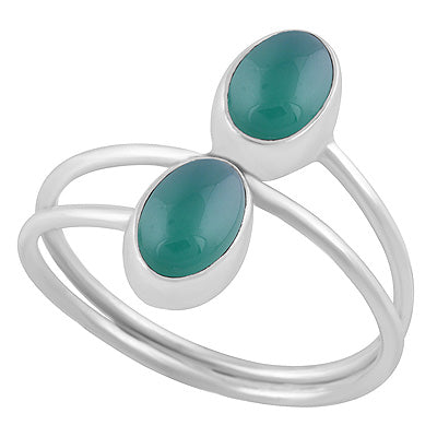 Stunning Shank Design Around Green Onyx Oval Shape 925 Sterling Solid Silver Ring - R3403453-8