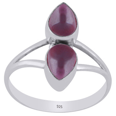 Beautiful Multiple Gemstone Garnet Pear Shape 925 Sterling Solid Silver Ring - R3403477-2