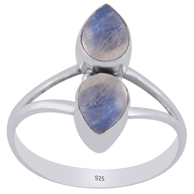Beautiful Multiple Gemstone Rainbow Moonstone Pear Shape 925 Sterling Solid Silver Ring - R3403477-4