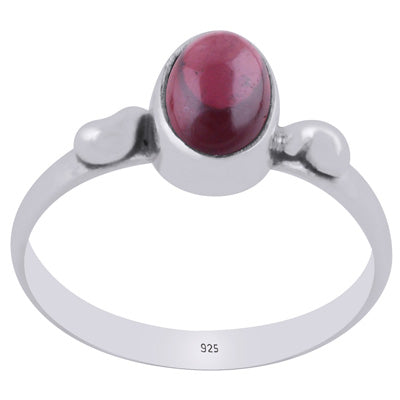 Gorgeous Handcrafted Work Around Garnet Oval Shape 925 Sterling Solid Silver Ring - R3403484-2
