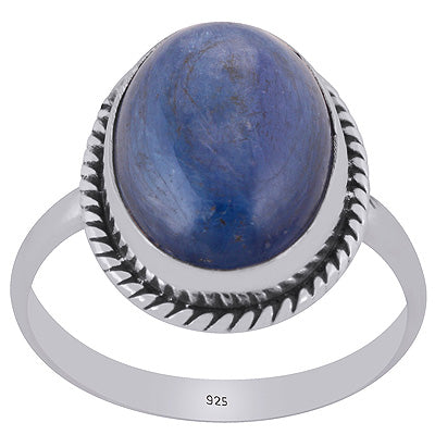 Authentic Wire Work Around Kyanite Oval Shape 925 Sterling Solid Silver Ring - R3403494-1
