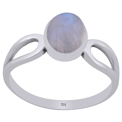 Stunning Shank Around Rainbow Moonstone Oval Shape 925 Sterling Solid Silver Ring - R3403495-4