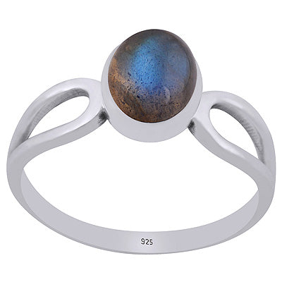 Stunning Shank Around Labradorite Oval Shape 925 Sterling Solid Silver Ring - R3403495-5