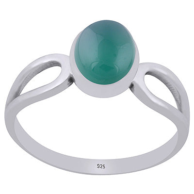 Stunning Shank Around Green Onyx Oval Shape 925 Sterling Solid Silver Ring - R3403495-8