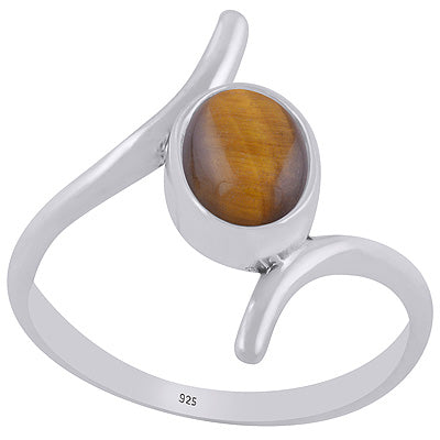 Alluring Shank Around Tiger's Eye Oval Shape 925 Sterling Solid Silver Ring - R3403500-11