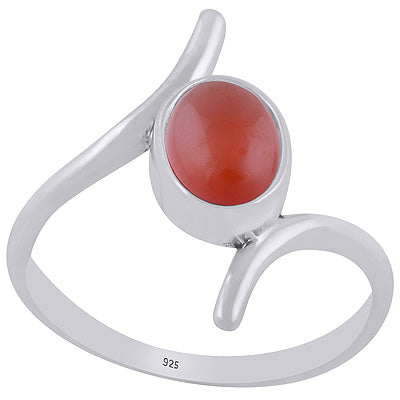 Alluring Shank Around Carnelian Oval Shape 925 Sterling Solid Silver Ring - R3403500-7