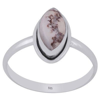 Plain Wire Around Wild Horse Jasper Marquise Shape 925 Sterling Solid Silver Ring - R3403518-3