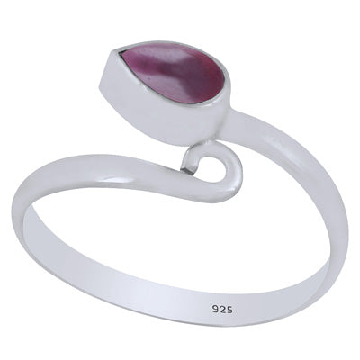 Alluring Minimal Garnet Pear Shape 925 Sterling Solid Silver Ring - R3403537-2