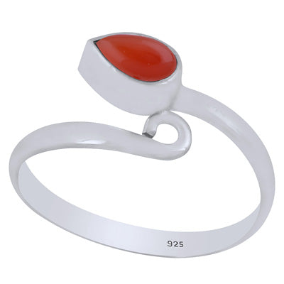 Alluring Minimal Carnelian Pear Shape 925 Sterling Solid Silver Ring - R3403537-7
