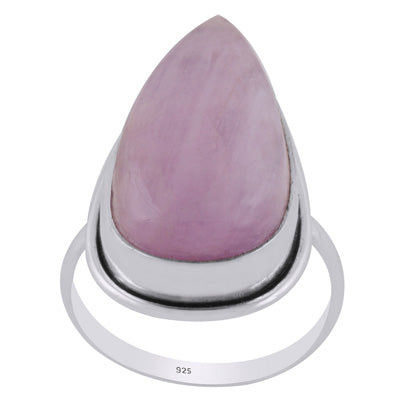 Plain Wire Around Kunzite Pear Shape 925 Sterling Solid Silver Ring - R3403543-10