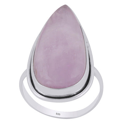 Plain Wire Around Kunzite Pear Shape 925 Sterling Solid Silver Ring - R3403543-11