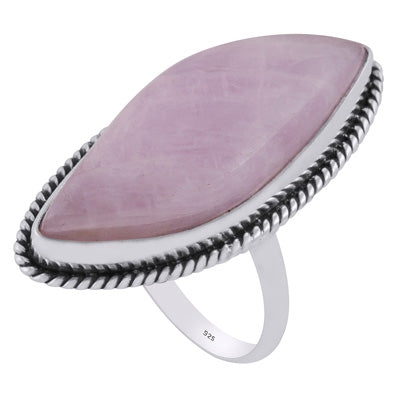 Authentic Wire Work Around Kunzite Fancy Shape 925 Sterling Solid Silver Ring - R3403544-10