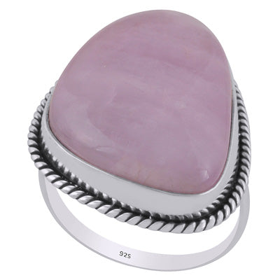 Authentic Wire Work Around Kunzite Fancy Shape 925 Sterling Solid Silver Ring - R3403544-6