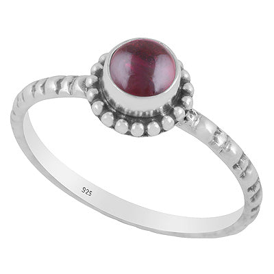 Gorgeous Rawa Around Garnet Round Shape 925 Sterling Solid Silver Ring - R3403553-2