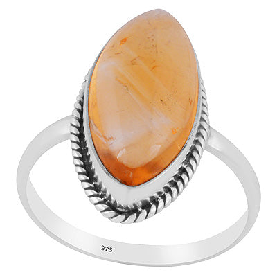 Authentic Wire Work Around Citrine Marquise Shape 925 Sterling Solid Silver Ring - R3403558-8