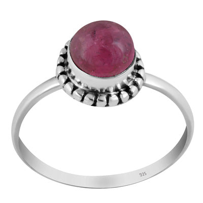 Classic Rawa Work Around Tourmaline Round Shape 925 Sterling Solid Silver Ring - R3403559-1