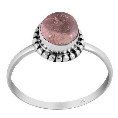 Classic Rawa Work Around Tourmaline Round Shape 925 Sterling Solid Silver Ring - R3403559-3