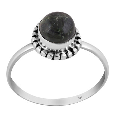 Classic Rawa Work Around Tourmaline Round Shape 925 Sterling Solid Silver Ring - R3403559-7