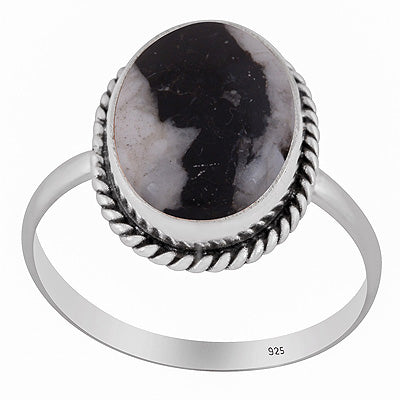 Authentic Wire Work Around White Buffalo Turquoise Oval Shape 925 Sterling Solid Silver Ring - R3403566-24