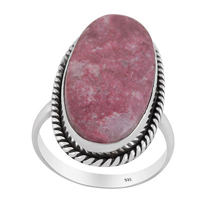 Gorgeous Twisted Wire Work Around Thulite Oval Shape 925 Sterling Solid Silver Ring - R3403570-3