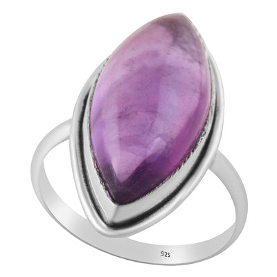 Stunning Plain Statement Amethyst Marquise Shap 925 Sterling Solid Silver Ring - R3403582-11