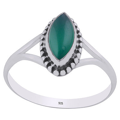 Alluring Rawa Work Around Green Onyx Marquise Shape 925 Sterling Solid Silver Ring - R3403589-8