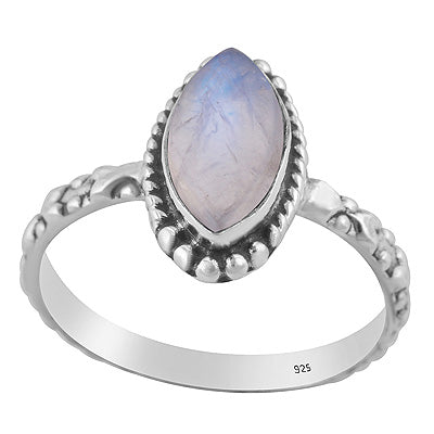 Alluring Handcrafted Work Band Around Rainbow Moonstone Marquise Shape 925 Sterling Solid Silver Ring - R3403590-4