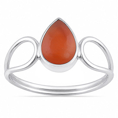 Stunning Shank Around Carnelian Pear Shape 925 Sterling Solid Silver Ring - R3403597-7