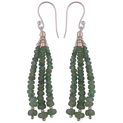 925 Sterling Silver Emerald Earrings - R3500229-24